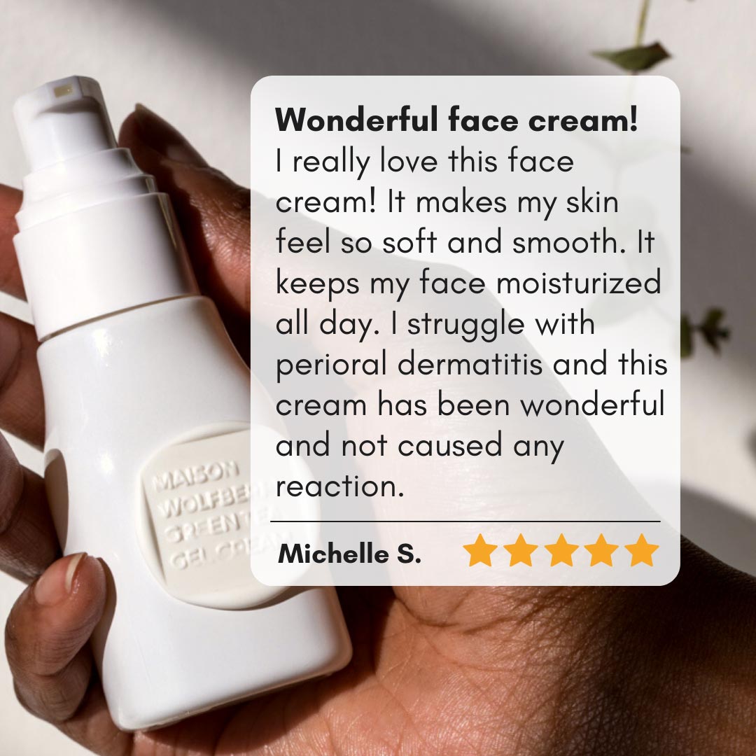5/5 customer review of Green Tea Gel Cream